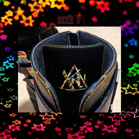 YRU Hi-Pride Dune Rainbow Platform Boots