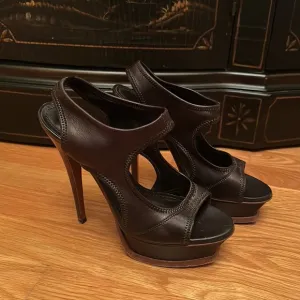 Yves Saint Laurent Platform Leather Sandals Size 36.5