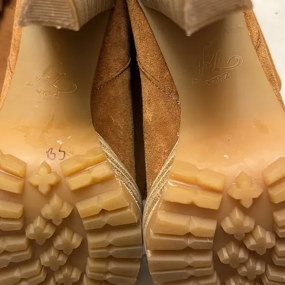 Zara Fringed booties with platform lug soles size 40