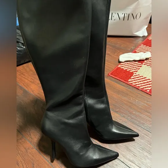 Zara leather high heel boots