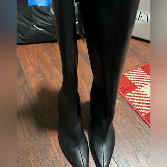 Zara leather high heel boots