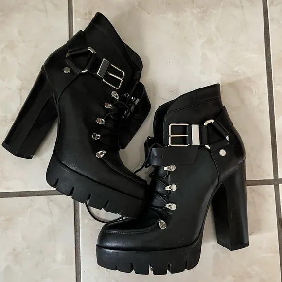 Zara | Leather Platform Boots