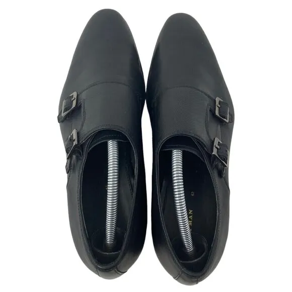 Zara Man Men’s Size 8 Dress Shoes Monk Strap Black Leather EU 42