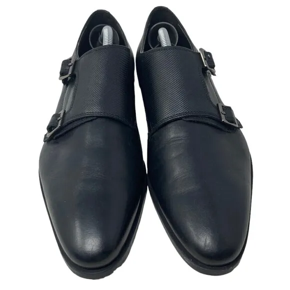 Zara Man Men’s Size 8 Dress Shoes Monk Strap Black Leather EU 42