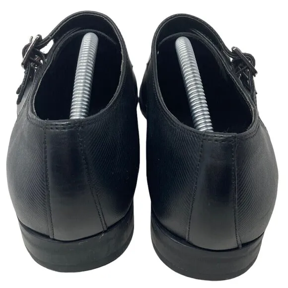 Zara Man Men’s Size 8 Dress Shoes Monk Strap Black Leather EU 42