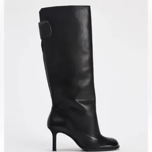Zara NWT wide shaft leather boots