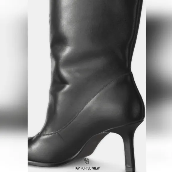 Zara NWT wide shaft leather boots