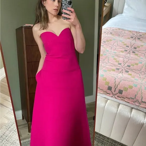 Zara Strapless Fuchsia Dress - Size Medium NEW WITH TAG!