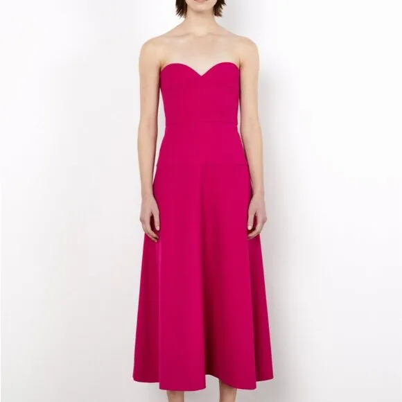Zara Strapless Fuchsia Dress - Size Medium NEW WITH TAG!