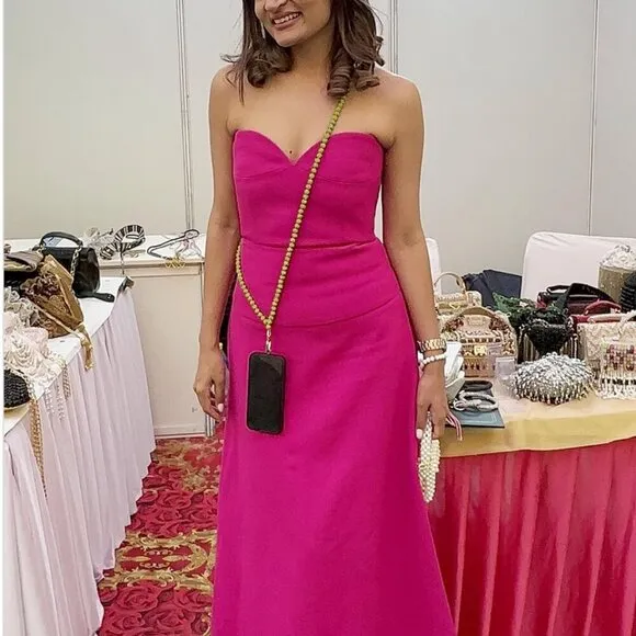 Zara Strapless Fuchsia Dress - Size Medium NEW WITH TAG!