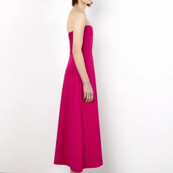 Zara Strapless Fuchsia Dress - Size Medium NEW WITH TAG!